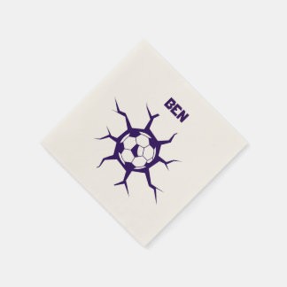 Fußball in einer Wand Serviette