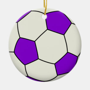 Fußball in Lila Keramik Ornament