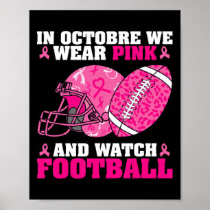 Fußball in October We Wear Pink Breast Cancer Awa Poster