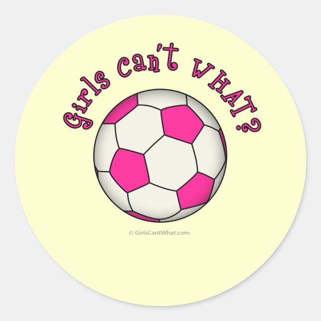 Fußball in Rosa Runder Aufkleber (Vorderseite)
