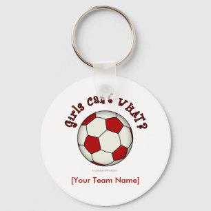Fußball in Rot Schlüsselanhänger