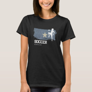 Fußball in Somalia Flag Fußball Frauen Fußball-Mäd T-Shirt
