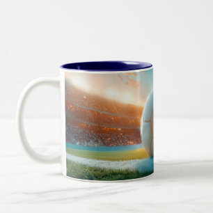 Fußball in weiß zweifarbige tasse