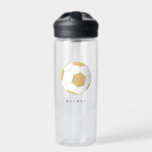 Fußball-Individuelle Name Gold Wasserflasche Trinkflasche<br><div class="desc">Diese personalisierte Wasserflasche mit goldenem Fußball wird den Fußball- (oder Fußball-) Liebhaber in Ihrem Leben begeistern. Text ist anpassbar. Teil einer Sammlung von Parcel Studios. *Das Detail der Goldfolie wird simuliert. Echte Folie wird nicht im Endprodukt verwendet.</div>
