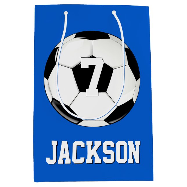 Fußball-Individuelle Name & Jersey Nummer Sports Mittlere Geschenktüte (Vorderseite)