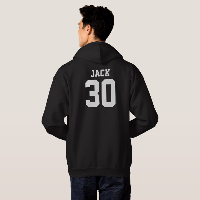 Fußball Individuelle Name und Anzahl Hoodie (Schwarz voll)