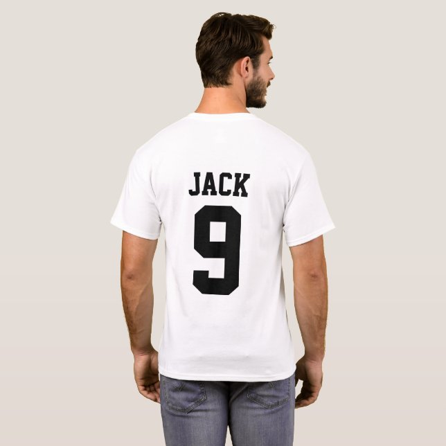Fußball Individuelle Name und Anzahl T-Shirt (Schwarz voll)