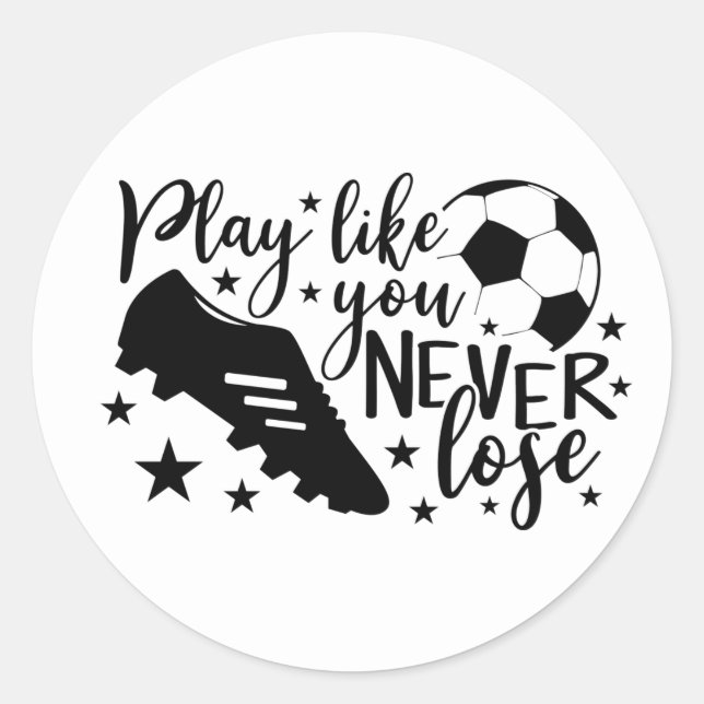 Fußball inspiriert Wortart Sport Runder Aufkleber (Vorderseite)