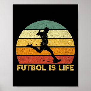 Fußball ist Leben Retro Vintage Fußballspieler Kos Poster
