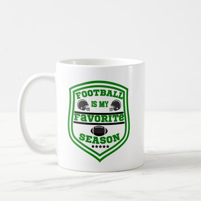 Fußball ist mein Lieblingssaison Logo Grün Schwarz Kaffeetasse (Links)