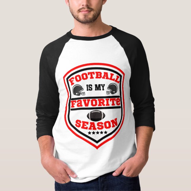 Fußball ist mein Lieblingsspiel in der Saison Rot  T-Shirt (Vorderseite)