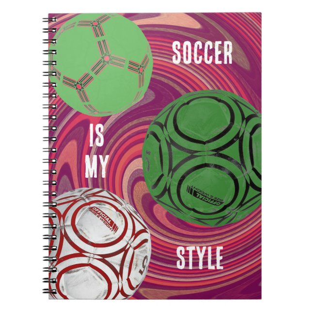 Fußball ist mein Stil farbenfrohe Zeitschrift Spir Notizblock (Vorderseite)
