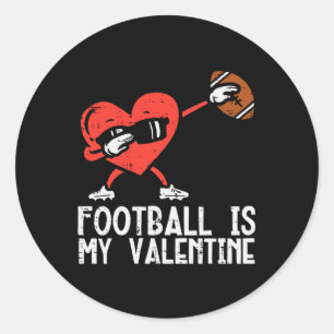 Fußball ist mein Valentiner Herzschrittmacher Kind Runder Aufkleber