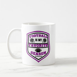 Fußball ist meine Lieblingsjahreslogo Lila Schwarz Kaffeetasse