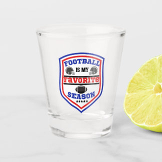 Fußball ist meine Lieblingssaison Logo Blue Red Bl Schnapsglas
