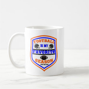 Fußball ist meine Lieblingssaison Logo Orange Blue Kaffeetasse