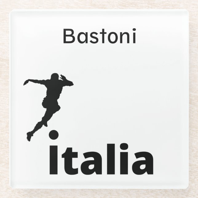 Fußball Italien, anpassbar Glasuntersetzer (Vorderseite)