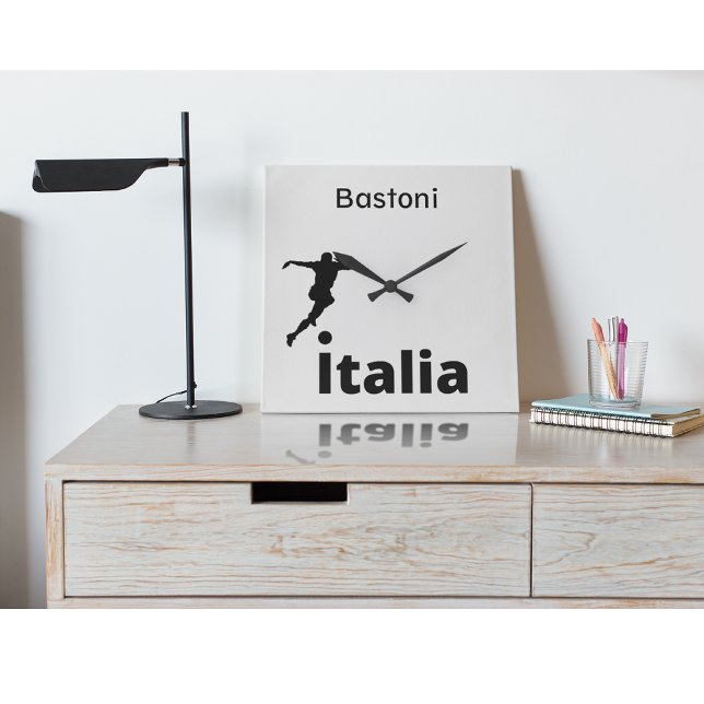 Fußball Italien, anpassbar Quadratische Wanduhr (Von Creator hochgeladen)