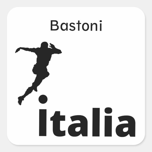 Fußball Italien, anpassbar Quadratischer Aufkleber (Vorderseite)