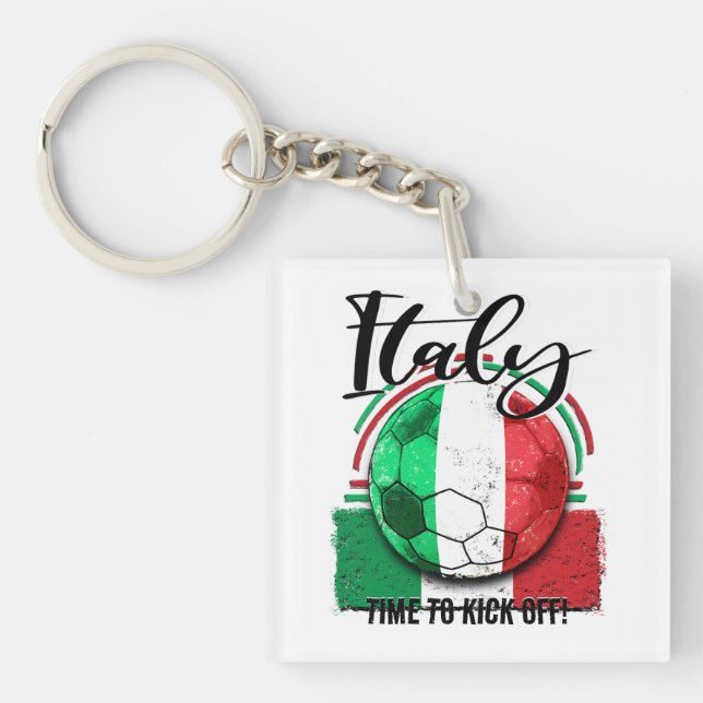 Fußball - Italienische Flagge, Retro-Fußball Schlüsselanhänger (Vorderseite)