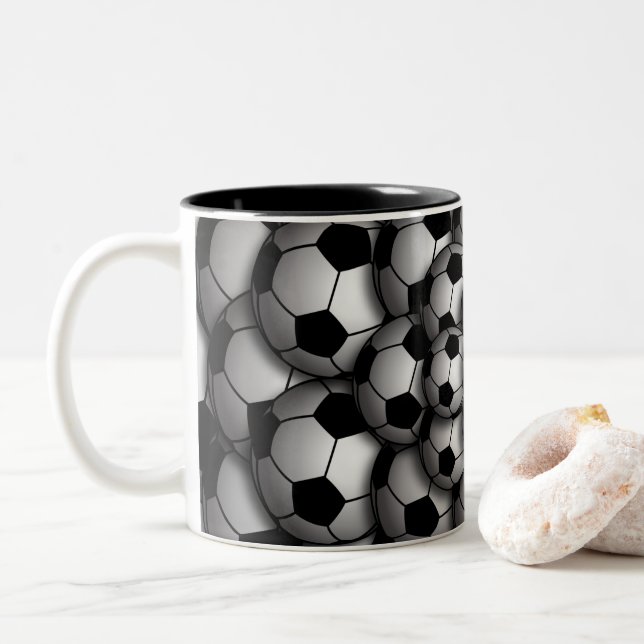 Fußball-Jahreszeit Zwei-Tone-Tasse Zweifarbige Tasse (Mit Donut)