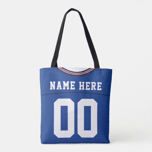 Fußball-Jersey, Blau, Name und Zahlenvorlage Tasche (Rückseite)
