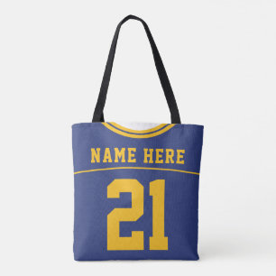 Fußball-Jersey, Blau, Name und Zahlenvorlage Tasche
