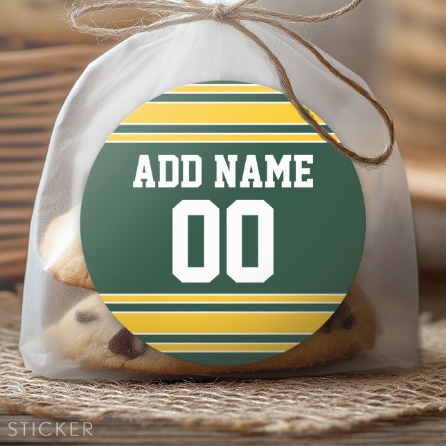 Fußball Jersey mit Individuelle Name Nummer Runder Aufkleber (Custom Sticker)