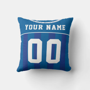 Fußball - Jersey Name Nummer Blue Template Kissen