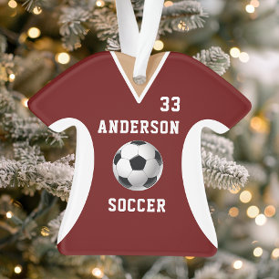 Fußball-Jersey-Sportteam Uniform Maroon Ornament