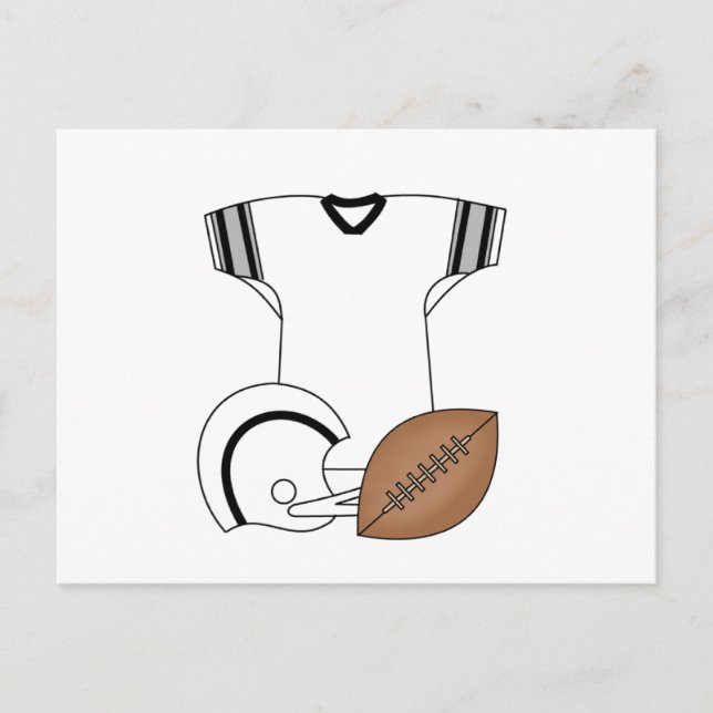 Fußball - Jersey und Helmet - Hemden und Geschenke Postkarte (Vorderseite)