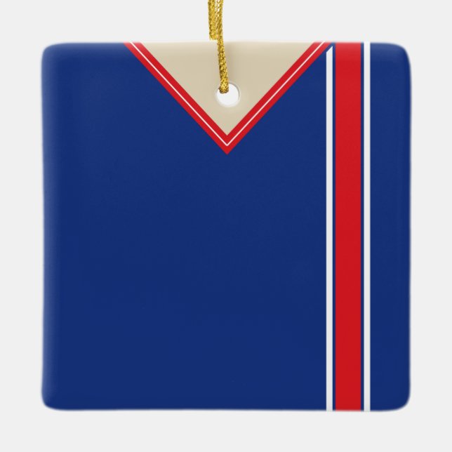 Fußball-Jersey-Vorlagendekoration, Blue Red Keramikornament (Vorderseite)