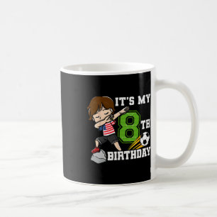 Fußball Junge Es ist mein 8. Geburtstag Amerikanis Kaffeetasse