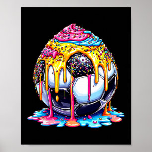 Fußball Jungen Mädchen Kinder Fußll Eiscreme Fußba Poster