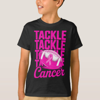 Fußball-Kampf rosa Ribbon Brustkrebs-Aussichten T-Shirt