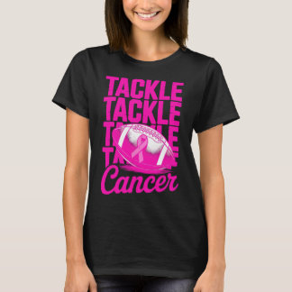 Fußball-Kampf rosa Ribbon Brustkrebs-Aussichten T-Shirt