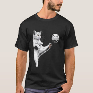 Fußball Katze Lustige Sport Katzen Athletic Fußbal T-Shirt