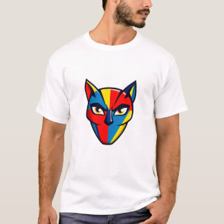 Fußball-Katzen-Gesicht | Farbige Fußball-Inspirati T-Shirt