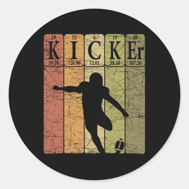 Fußball-Kicker Regelmäßiges Tischelement Fußball P Runder Aufkleber (Vorderseite)