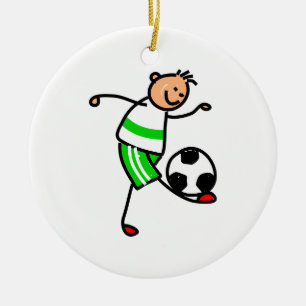 Fußball-Kind Keramik Ornament