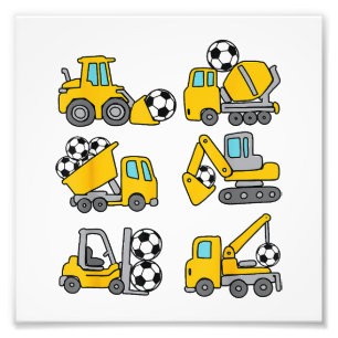 Fußball Kinder Fußball Bau Trucks Fotodruck