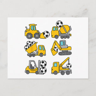 Fußball Kinder Fußball Bau Trucks Postkarte