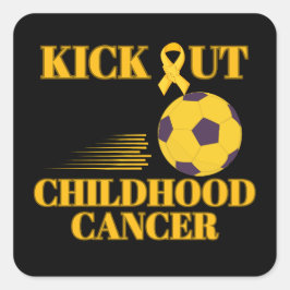 Fußball Kinderkrebs Bewusstsein Kick it out Quadratischer Aufkleber