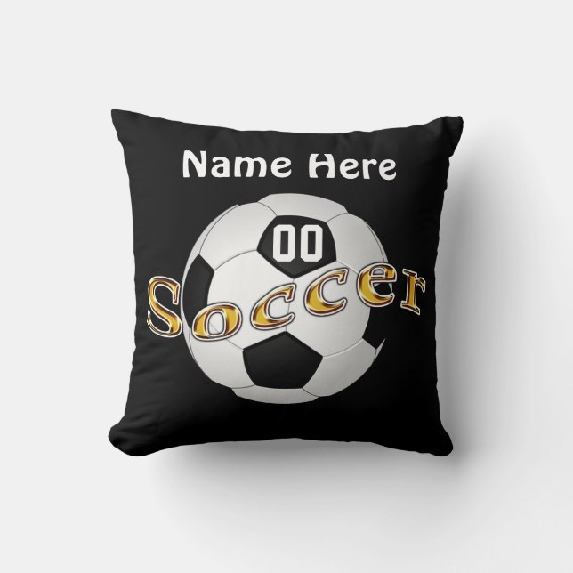 Fußball-Kissen mit Ihrem Namen, Ihrer NUMMER, Ihre Kissen (Vorderseite)