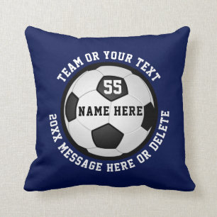 Fußball-Kissen Navy Blau und Weiß oder Ihre FARB Kissen