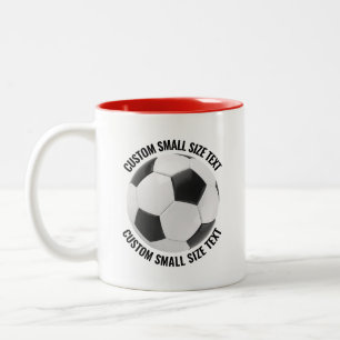 Fußball & Kleiner Text ROT 11oz Custom Zweifarbige Tasse