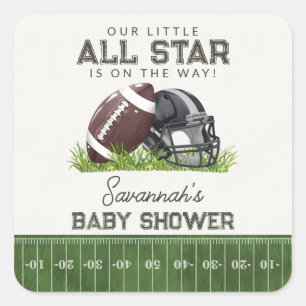 Fußball Kleiniges All Star Touchdown Baby Dusche Quadratischer Aufkleber