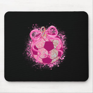 Fußball Kokette Schleife Brustkrebs-Bewusstsein Pi Mousepad