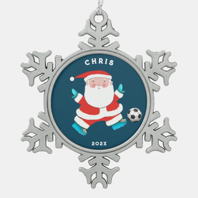 Fußball-Kollektiv Schneeflocken Zinn-Ornament (Vorderseite)