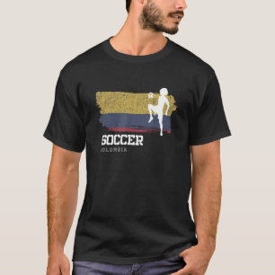 Fußball Kolumbien Flag Fußball Frauen Fußball-Mädc T-Shirt